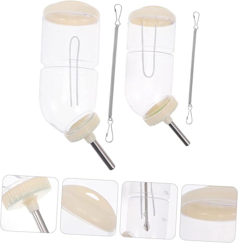 زجاجة ماء للحيوانات الأليفة مقاومة للتسرب، علبتان، موزع شرب للحيوانات الصغيرة، سهل التركيب - Image 5